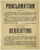 War poster, Proclamation of Von Der Goltz.